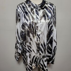 Madison Paige zebra print button down size 2X